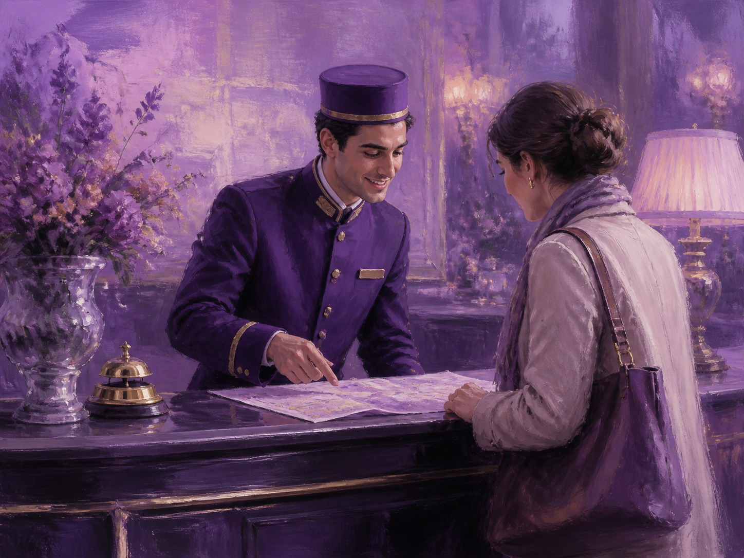 Illustration of Filipino hospitality workers in the Gulf